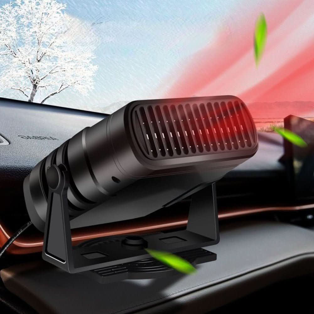 Portable 12V Car Fan and Heater with Dashboard Mount