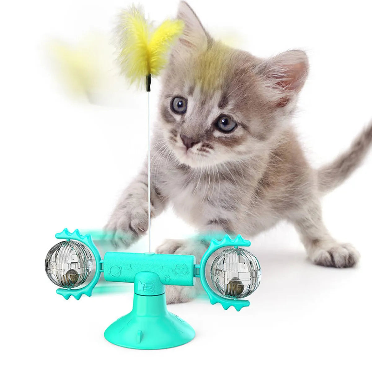 Rotating Cat Toy Interactive Windmill Design for Indoor Play