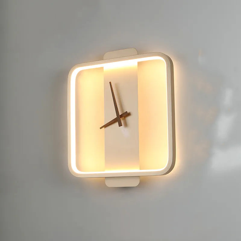 Nordic Wall Lamp Clock Shape Housing for Bedroom Use