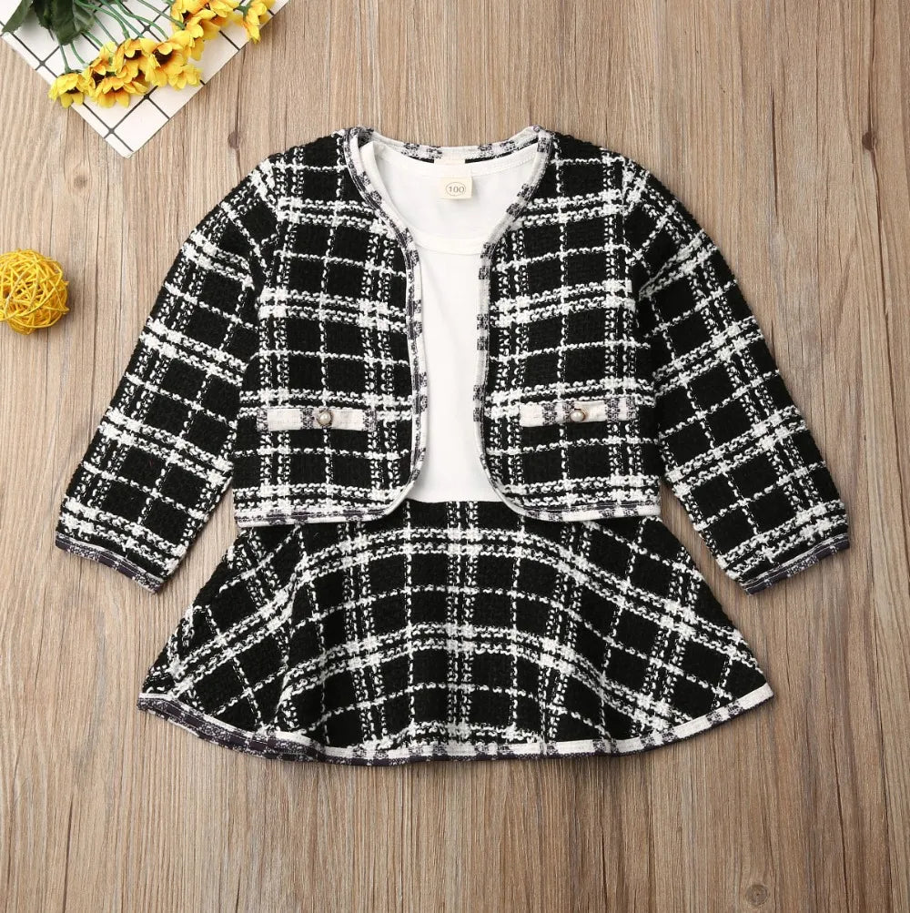 Children Dress Set Long Sleeve Cotton Blend for Girls