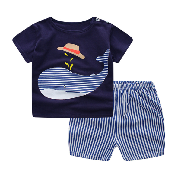 Baby Clothing Set Short Sleeve Cotton Blend for Infants