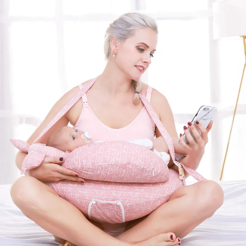 Nursing Pillow Adjustable Cushion Fabric Cover for Mothers
