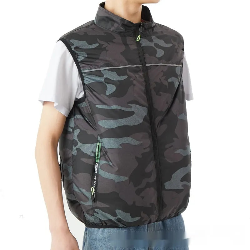 Cooling Fan Vest Rechargeable Fabric Design for Outdoor Use