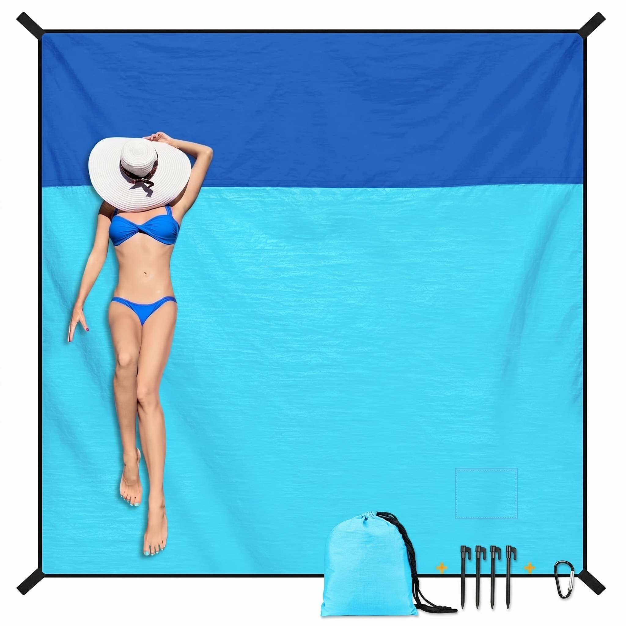 Beach Blanket Waterproof Sand Resistant Fabric Mat for Travel