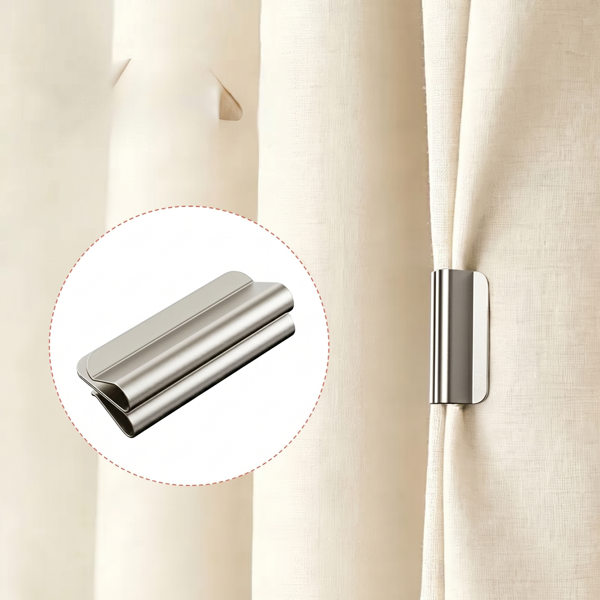 Magnetic Curtain Tiebacks Heavy Duty Fabric Holders Set