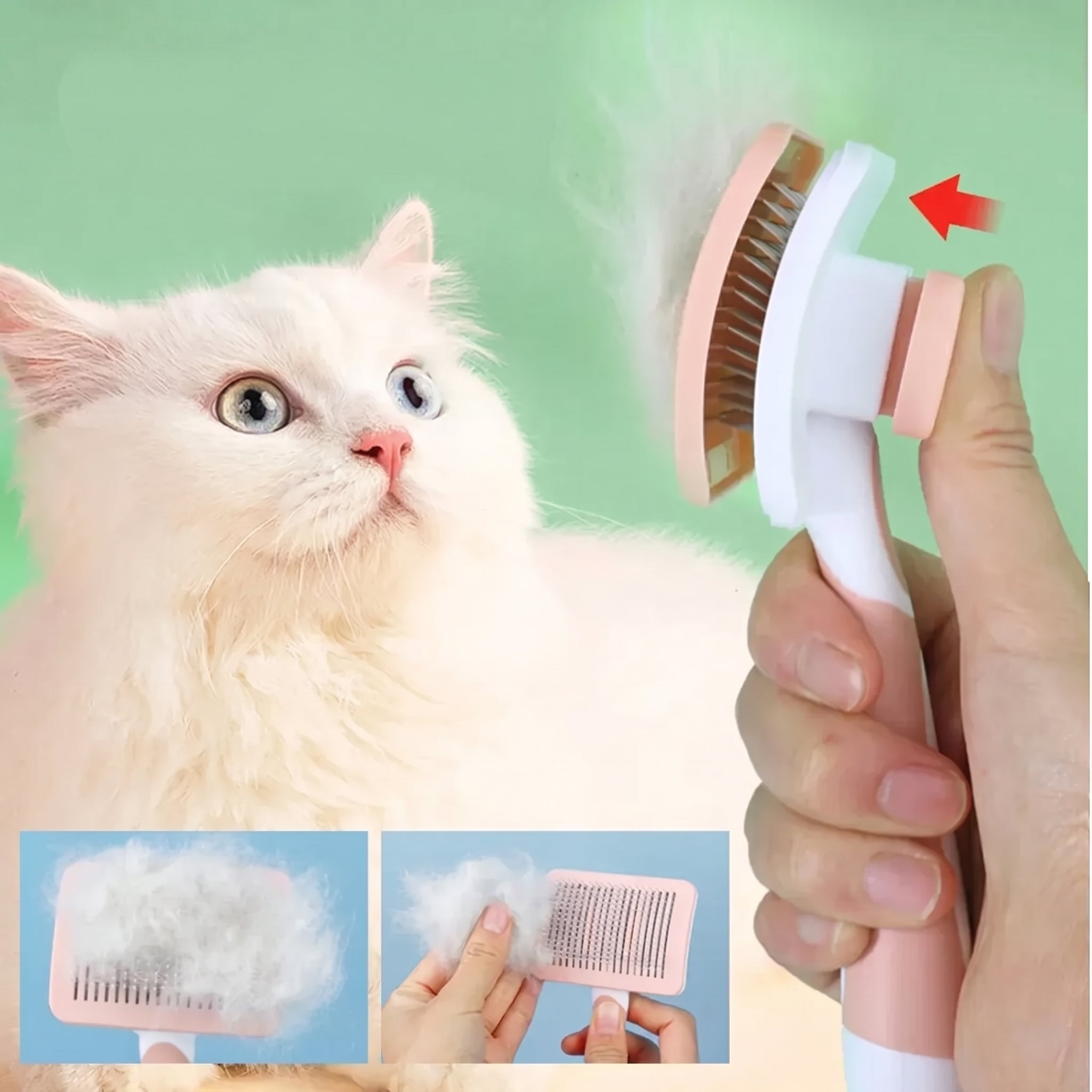 Self Cleaning Pet Brush Stainless Steel Pins for Grooming