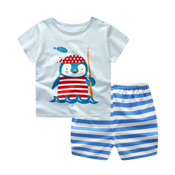 Baby Clothing Set Short Sleeve Cotton Blend for Infants