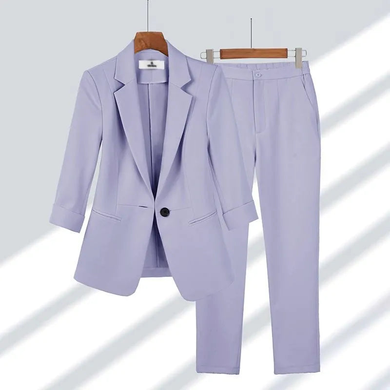 Two Piece Lounge Set Loose Fit Polyester for Women