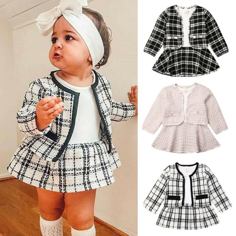 Children Dress Set Long Sleeve Cotton Blend for Girls
