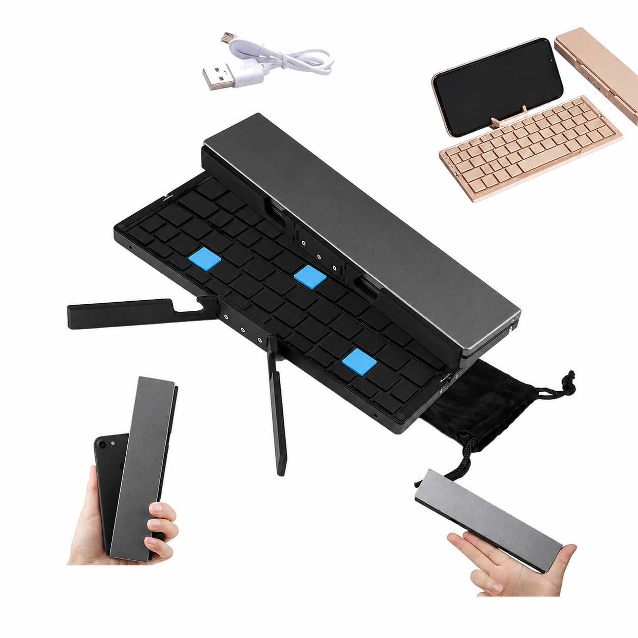 Foldable Tablet Phone Holder Adjustable Stand for Desk
