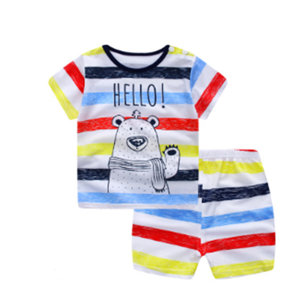 Baby Clothing Set Short Sleeve Cotton Blend for Infants