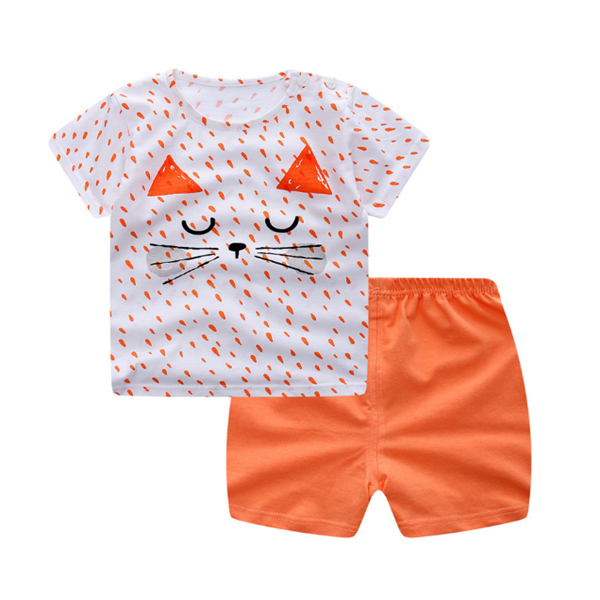 Baby Clothing Set Short Sleeve Cotton Blend for Infants