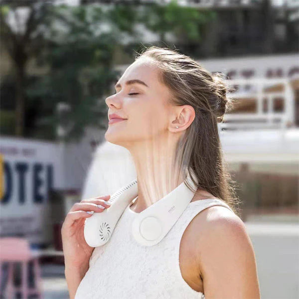 Portable Neck Fan with Digital Display for Personal Cooling