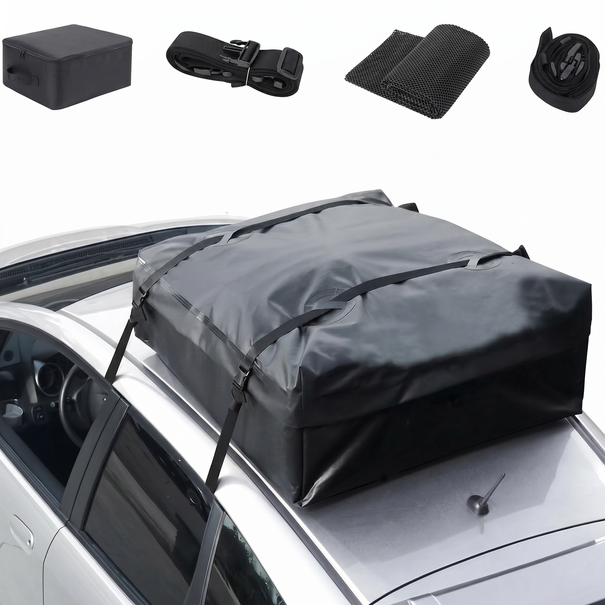 Rooftop Cargo Bag Weather Resistant Storage for Vehicle Travel