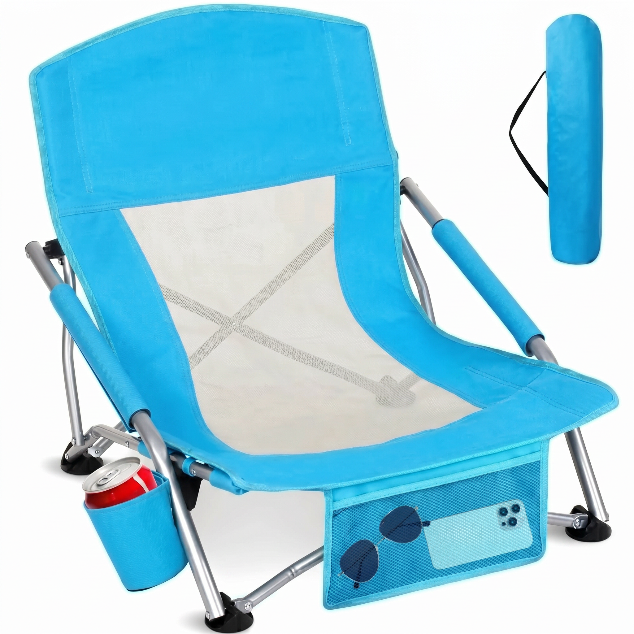 Beach Pillow Fabric Cushion with Storage Pocket for Travel