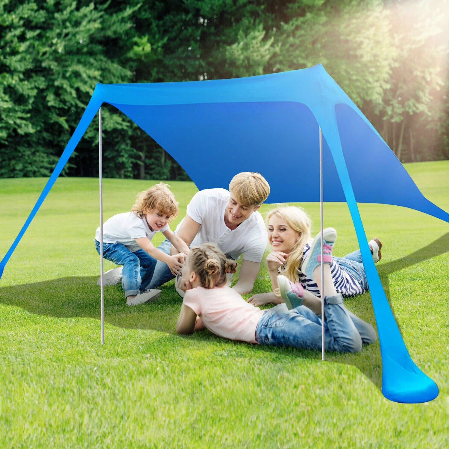 Pop Up Beach Shelter Foldable Fabric Tent for Outdoor Use